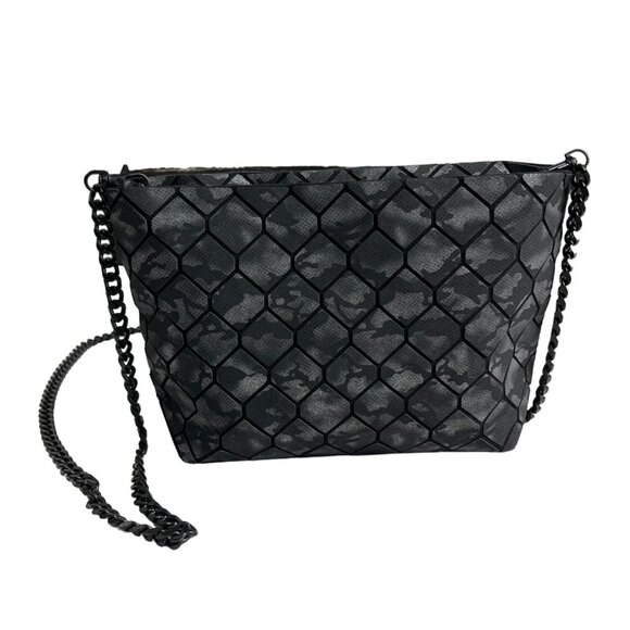 Patrizia Luca Women's Black Geo Tile & Chain Strap Shoulder Crossbody Bag Sz S - Picture 4 of 12